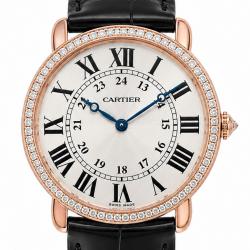 Cartier Ronde Louis 36MM WR000651 Diamond Bezel Watch